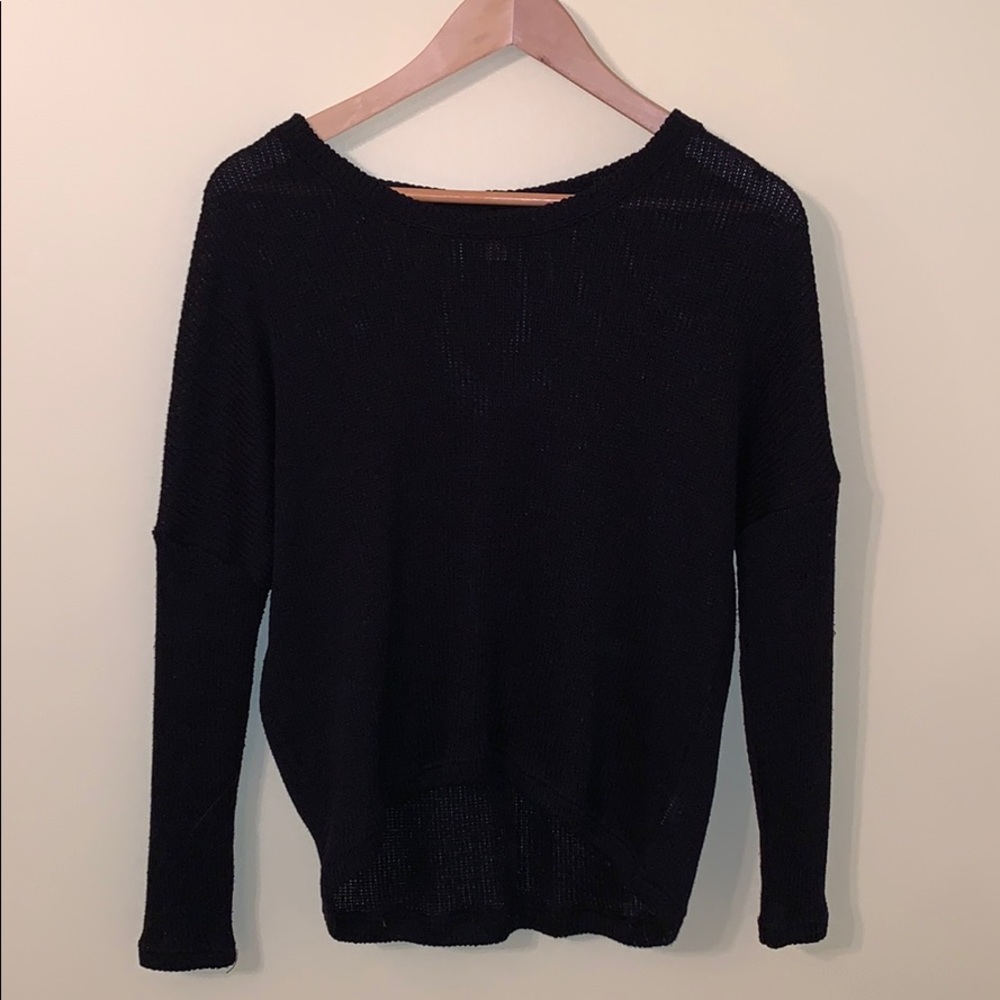 Plain black knit top